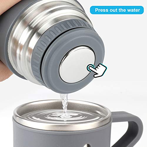 Stainless Steel Thermo 16.9oz Vacuum Insulated Bottle with Cup for Coffee Hot drink and Cold drink water flask