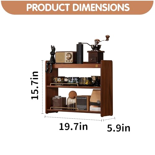 Wooden Cup Holder Walnut 3 Tier Shelf Organizer