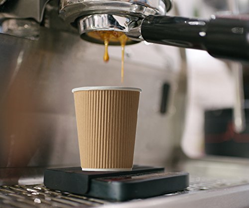 150 8 oz Ripple Kraft Paper Cups Brown Hot Cold 3 Layer Rippled Small Insulated Disposable Coffee Cups for Cappuccino Hot Cocoa or Iced Drinks (150 Count)