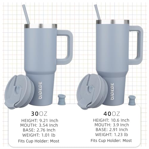 30 oz Insulated Tumbler with Handle & Straw