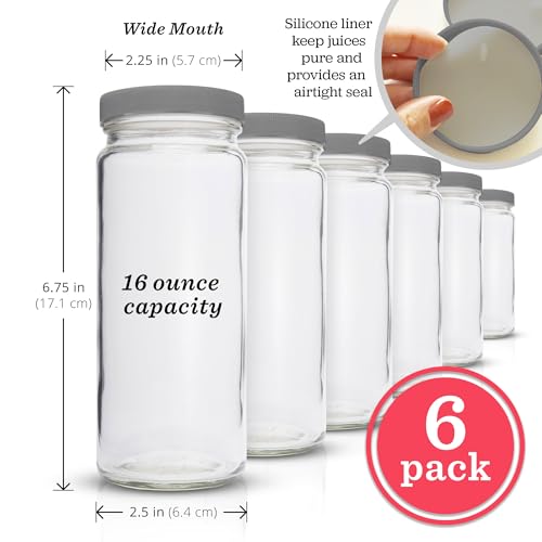 Clear Glass Water Bottles Set (6 Count)
