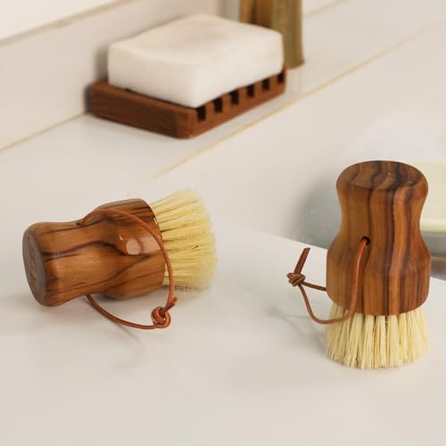 Teak Wood Dish Scrub Brush 3PCS (3 Count)