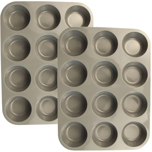 12 Cups Silicone Mini Muffin Pan Set (2 Count)