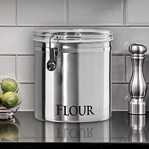 Jumbo 8" Stainless Steel Flour Clamp Canister