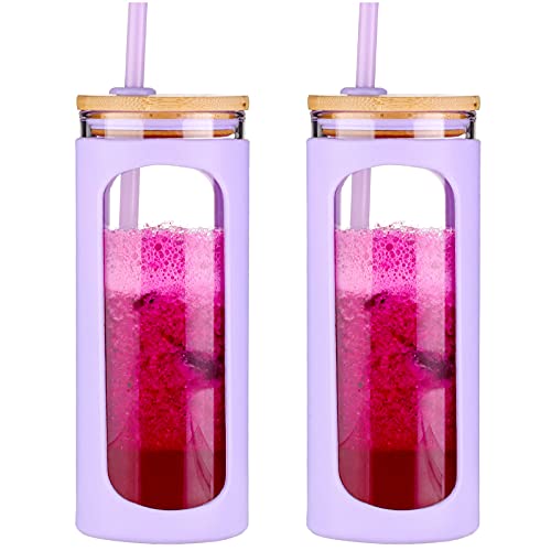 20oz Glass Tumbler with Straw and Lid (2 Count)