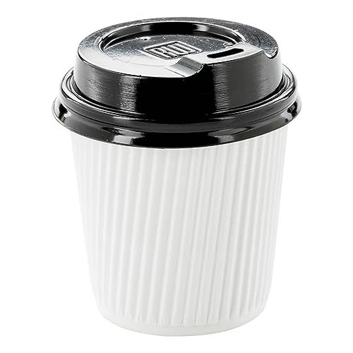 Ripple Wall Coffee Cups 500 Count 4 Ounce Insulated White Paper Cups