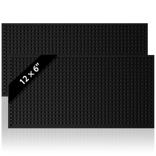 6 Pcs Bar Mat 6 X 12 Inch Black (6 Count)