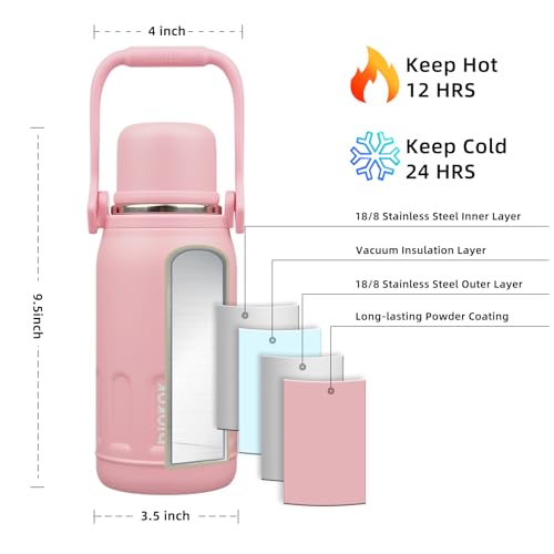 Stainless Steel Insulated Bottle with Handle & Strap