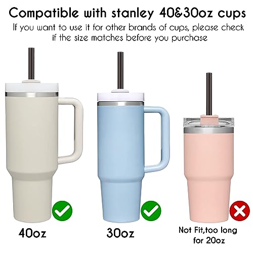 12Inch Replacement Black Straw for Stanley 40 (6 Count)