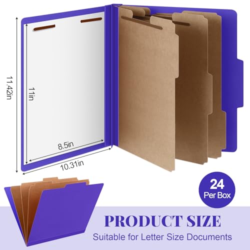 24 Pcs Classification Folder Letter Size