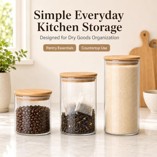 550 ML 18 FL Oz Glass Storage Container with Wood Lid