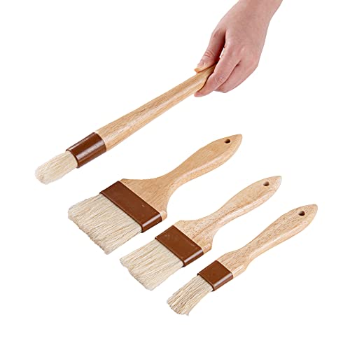Natural Wood Pastry Basting Brush Set