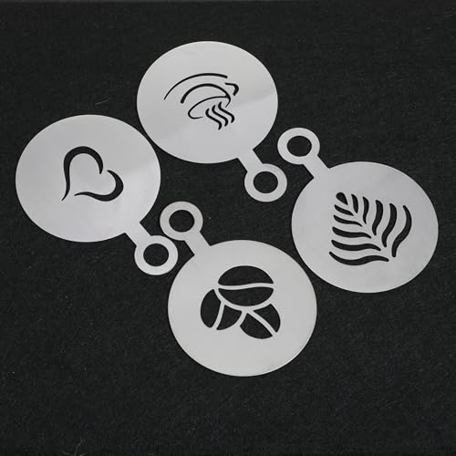 4 Pcs Latte Art Stencils (4 Count)