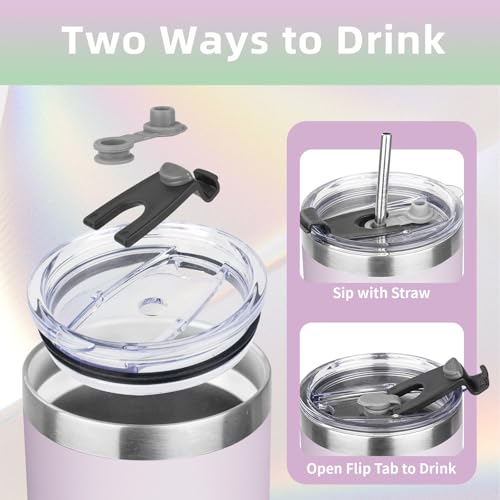 20oz Insulated Tumbler with Lid Straw Travel Coffee Mug Cup