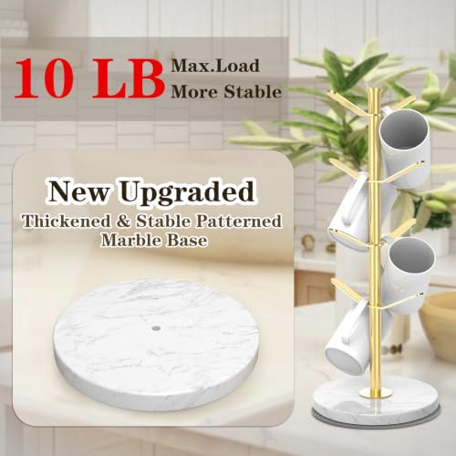 Gold Marble Mug Holder Tree with 2