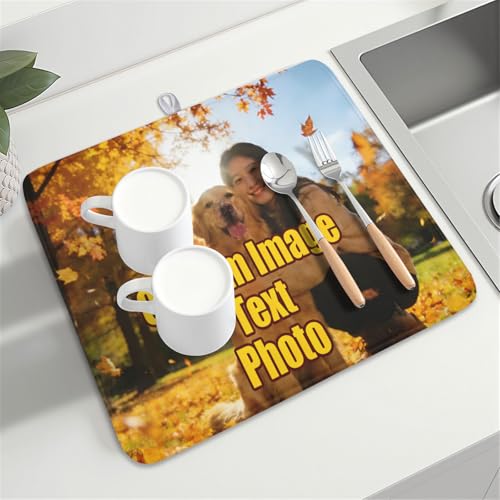 Personalized Dish Drying Mat for Kitchen Counter