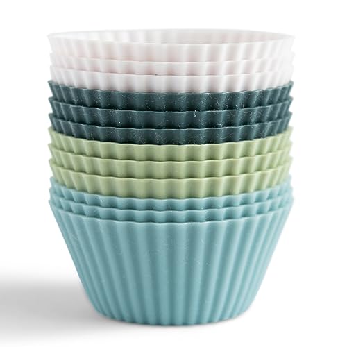 Reusable Silicone Baking Cup Silicone Muffin Liners for Cupcakes (12 Count)