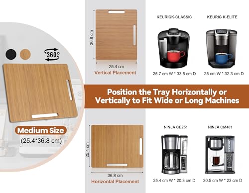 Appliance Slider for Kitchen Appliances 360° Rolling Sliding Tray for Coffee Maker Countertop