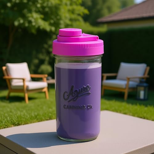Mason Jar Drinking Cup Pint and Half Drinking Lid and Azure 24oz Jar