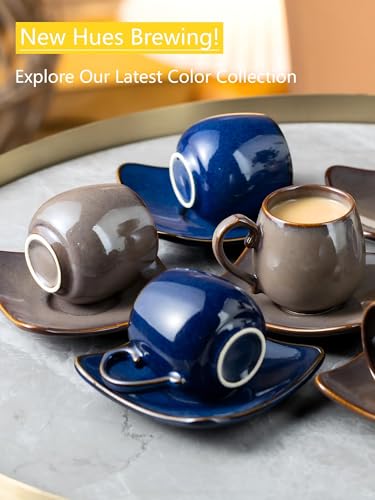 3oz Espresso Cups with Saucers (6 Count)