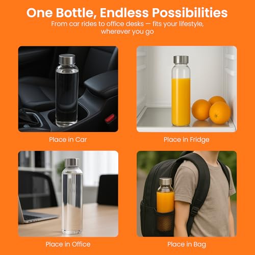 Clear Glass Bottles with Lids (4 Count)