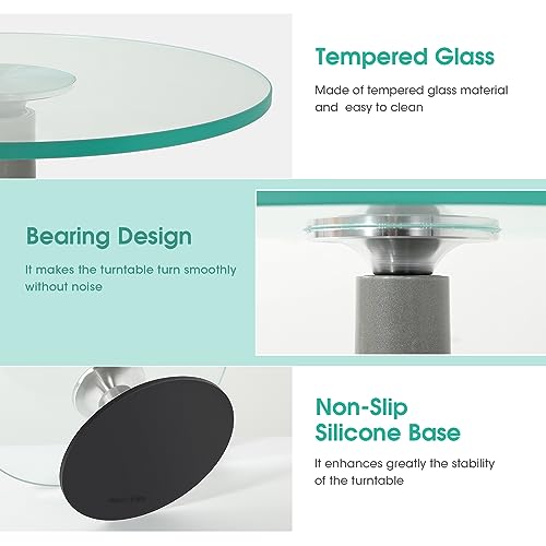 Glass Cake Turntable for Decorating 12 Inches