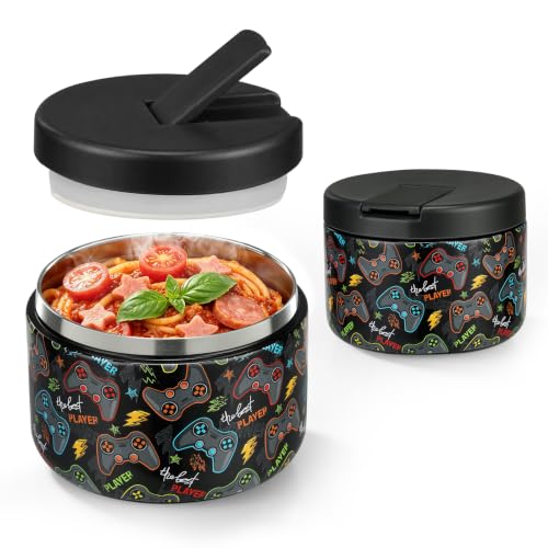 12oz Insulated Vacuum Food Jar with Buckle Lid Wide Mouth Soup Thermo for Hot Food Kids Leakproof Stainless Steel Lunch Container