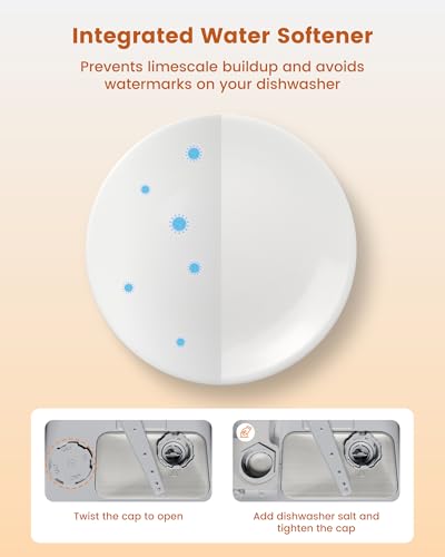 Countertop Dishwasher with Water Softener & Enhanced Energy Efficiency