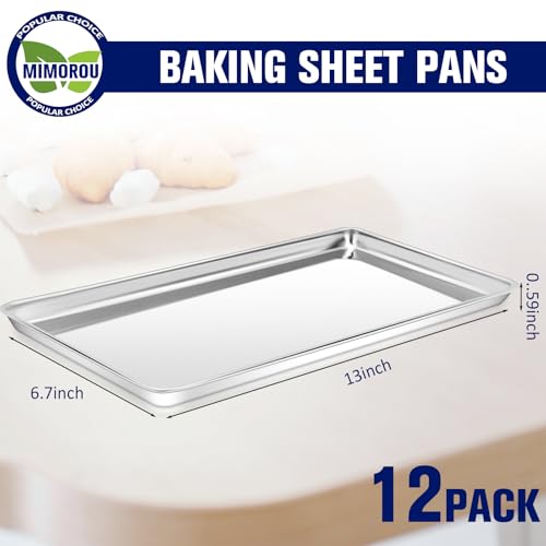 12 Pcs Stainless Steel Baking Sheet Cookie Pans (12 Count)
