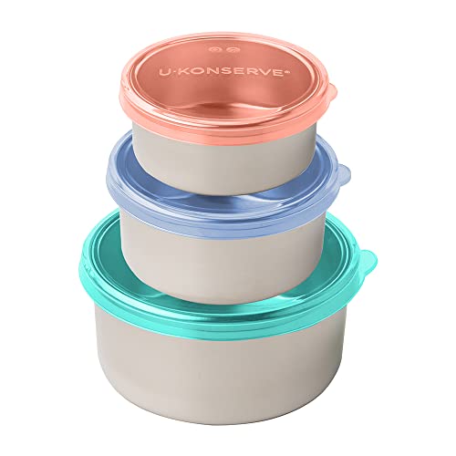 U Konserve Round Stainless Nesting Food Containers Trio Set of 3 5