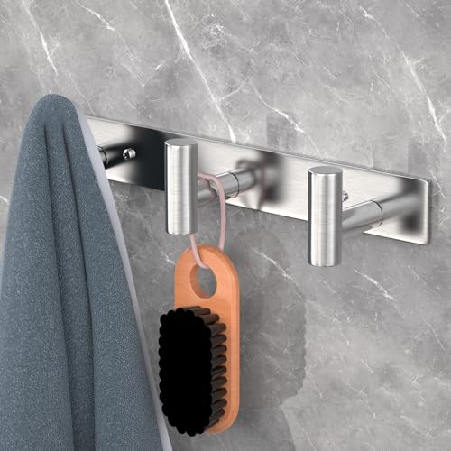 Silvery Hat and Coat Wall Mount Rack (2 Count)