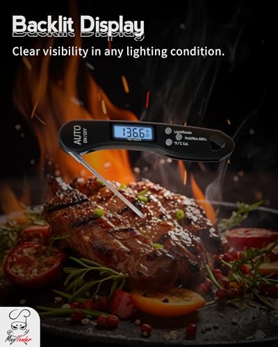 Ultra Fast 1.2s Instant Read Meat Thermometer for Grilling & Smoking