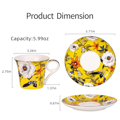 Tea Cups and Saucers Set of 2 (2 Count)