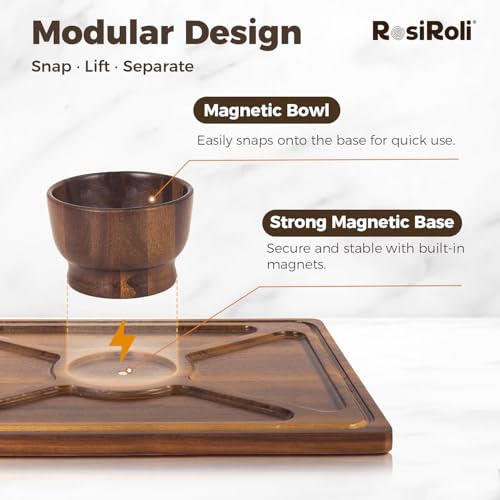 2-in-1 Acacia Wood Cake Stand with Acrylic Dome Cover