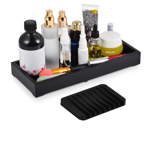 Wooden Rectangle Storage Tray with Soap Dish