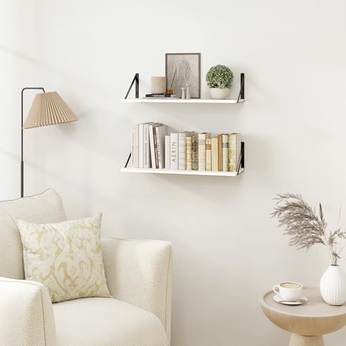 White Deep Floating Shelves for Wall (2 Count)