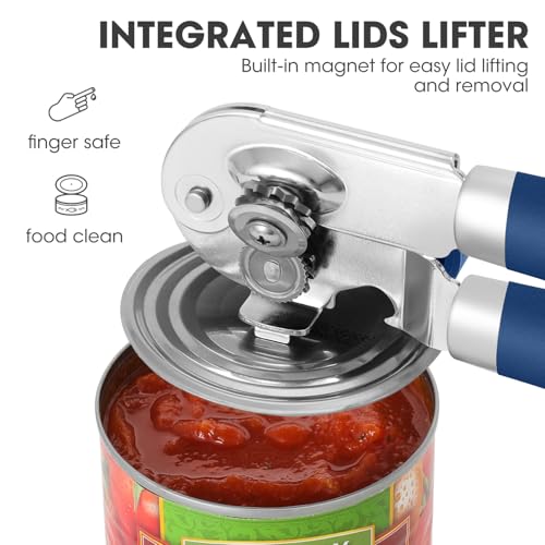 Manual Can Opener Hand Held with Magnet for Home Kitchen