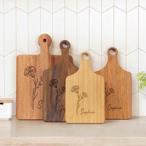 Personalized Birth Flower Cutting Board