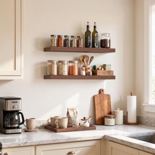 Walnut Like Floating Shelves 22.5in