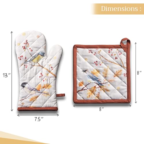 100% Cotton Oven Mitt & Pot Holder Set