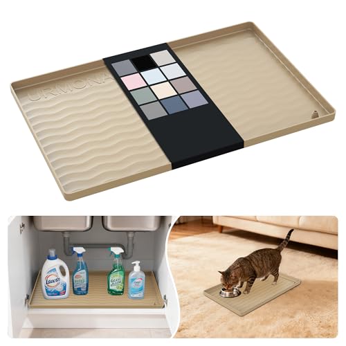 Waterproof Silicone Under Sink Mat 16'' x 10'' Shelf Liner for Kitchen and Bathroom