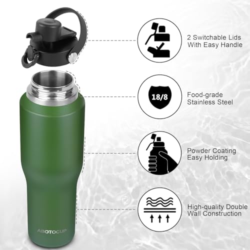 Insulated Water Bottle 40oz with Straw