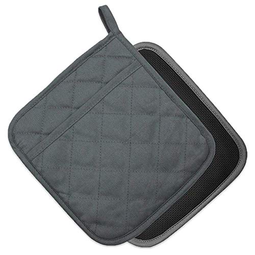 2Pcs Cotton and Neoprene Oven Pads Pot Holders with Pocket 8"x8.5" Dual (2 Count)