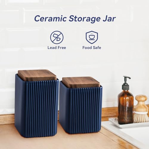 Ceramic Storage Jars Modern Airtight Coffee Canisters With Lid (33.814 Fl Oz)