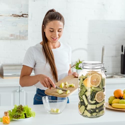 78oz Glass Food Storage Jars with Airtight Clamp Lids (3 Count)