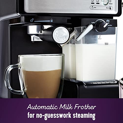 Espresso and Cappuccino Machine Stainless Steel Programmable Coffee Maker with Automatic Milk Frother 15