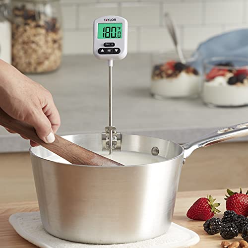 Programmable Digital Candy and Deep Fry Thermometer with Green Light Alert Display