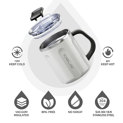 16 oz Insulated Coffee Mug with Lid and Handle