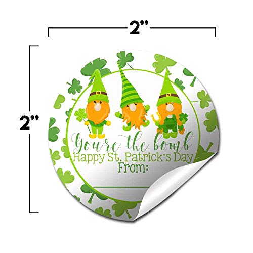 You're The Bomb Gnome Themed St. Patrick's Day Hot Cocoa Bomb Packaging Sticker Labels