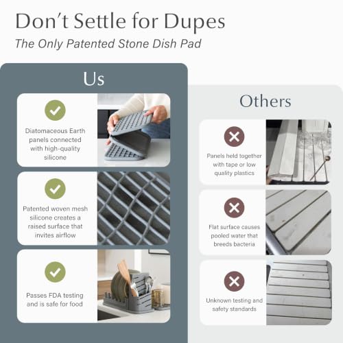 Home Collapsible Dish Drying Rack with Stone Dish Pad